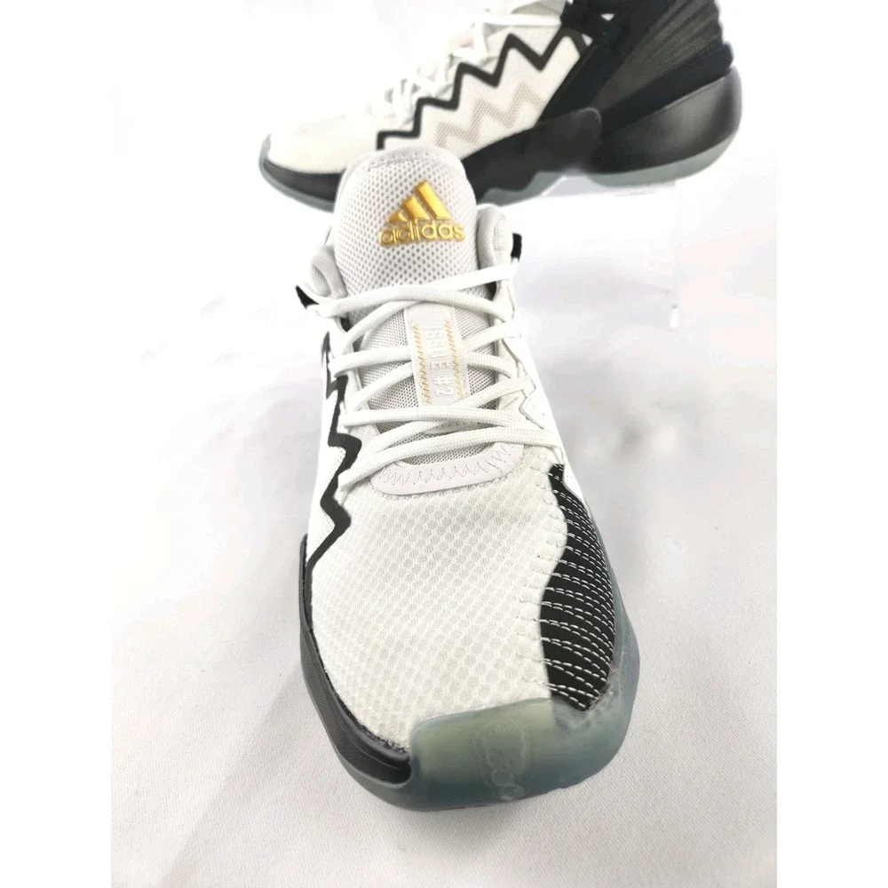 Adidas Men's D.O.N. Issue #2 Basketball Shoes White‎ Black Gold Sneakers Size 12